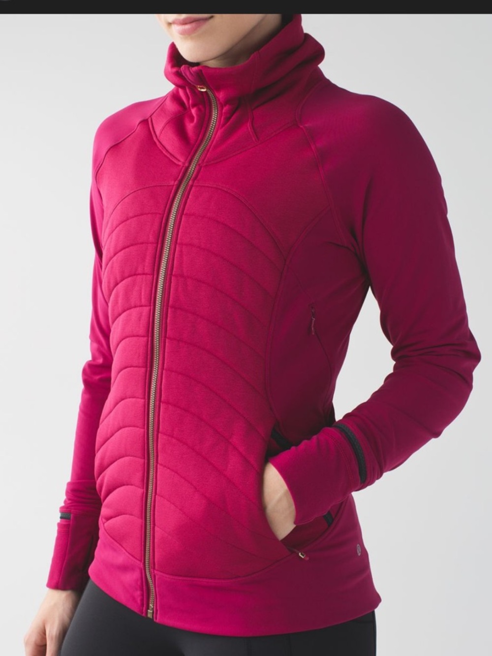 lululemon athletica fleece out Berry-Rumble Quilted Fleece Jacket